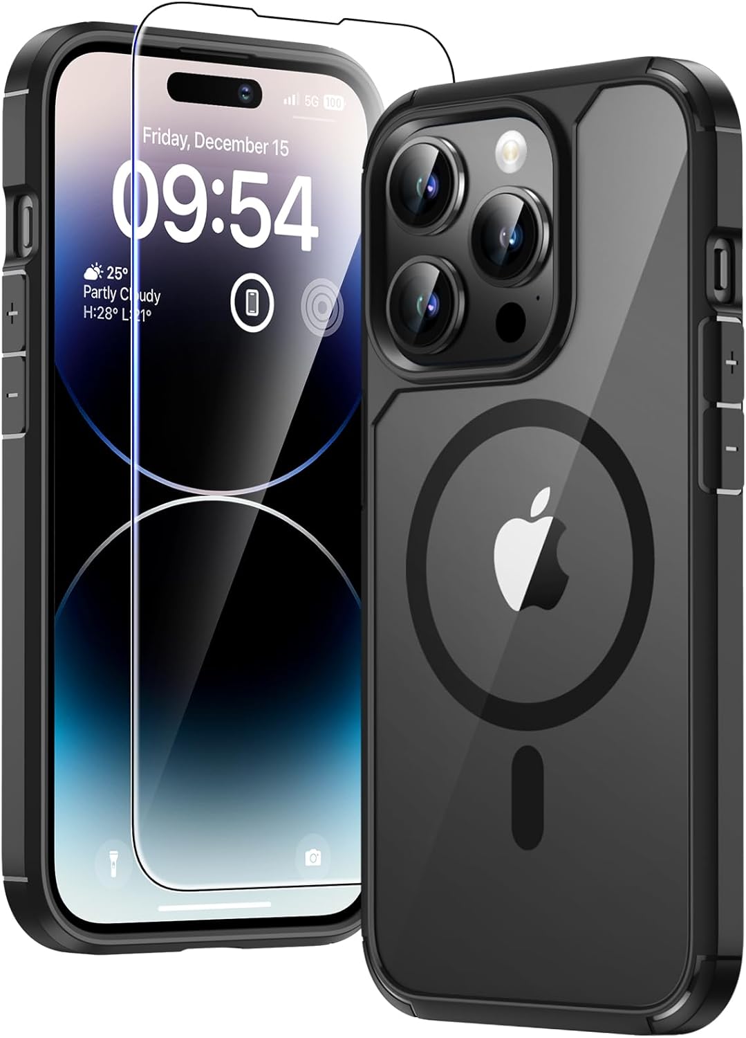 Coque MagSafe TAURI – Anti-Choc 4,5 m, 38 Aimants N52, Verre Trempé 9H inclus