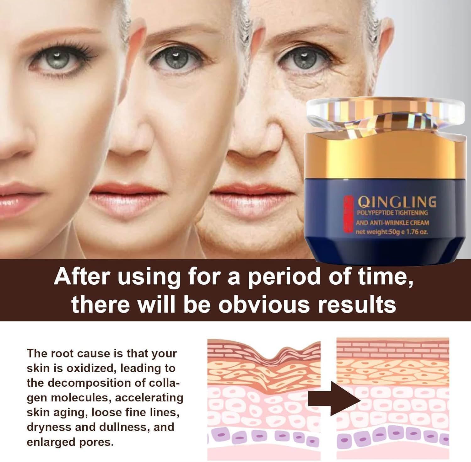 Crème Anti-Rides Qingling – Soin Rajeunissant Visage & Cou (50g)